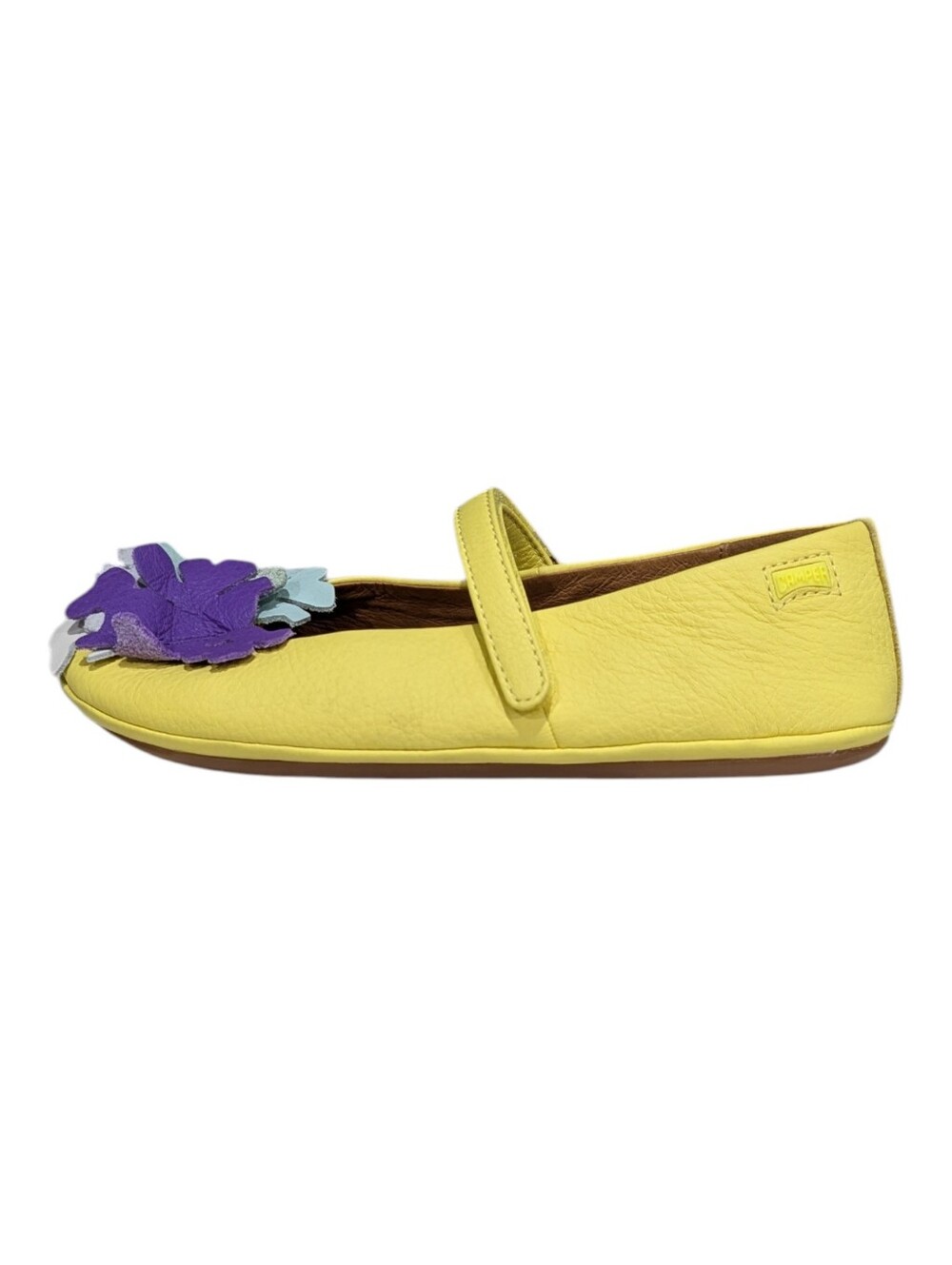 Camper Kids Ballerina Twins Ballet Flat Yellow Leather Mary Jane Girls Size 33 1